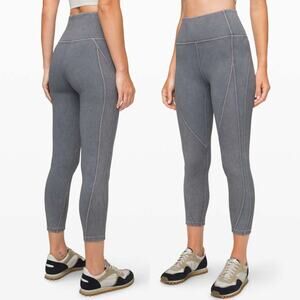 LULULEMON Wunder Under Legging *Ribbed Crop 23" Snow Washed‎ Luna